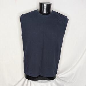 Galaxy Men's Sleeveless Cotton T-Shirt - Size Large - Blue